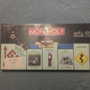 Harley-Davidson Monopoly Board Game - Black and Orange